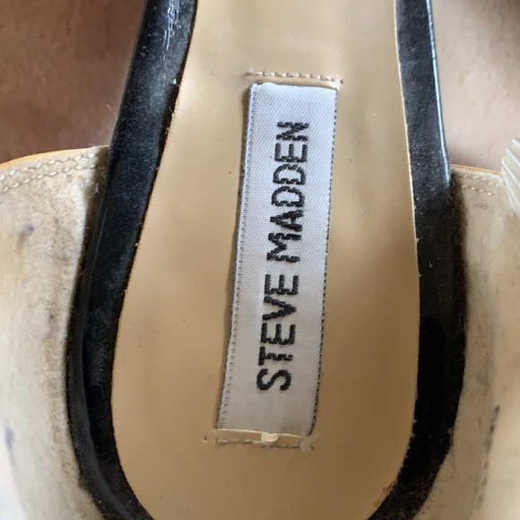 Steve Madden Casita black, brown, and tan chunky heel shoes, size 9 - Picture 13 of 14